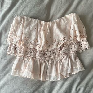 Baby Pink Eyelet tube top